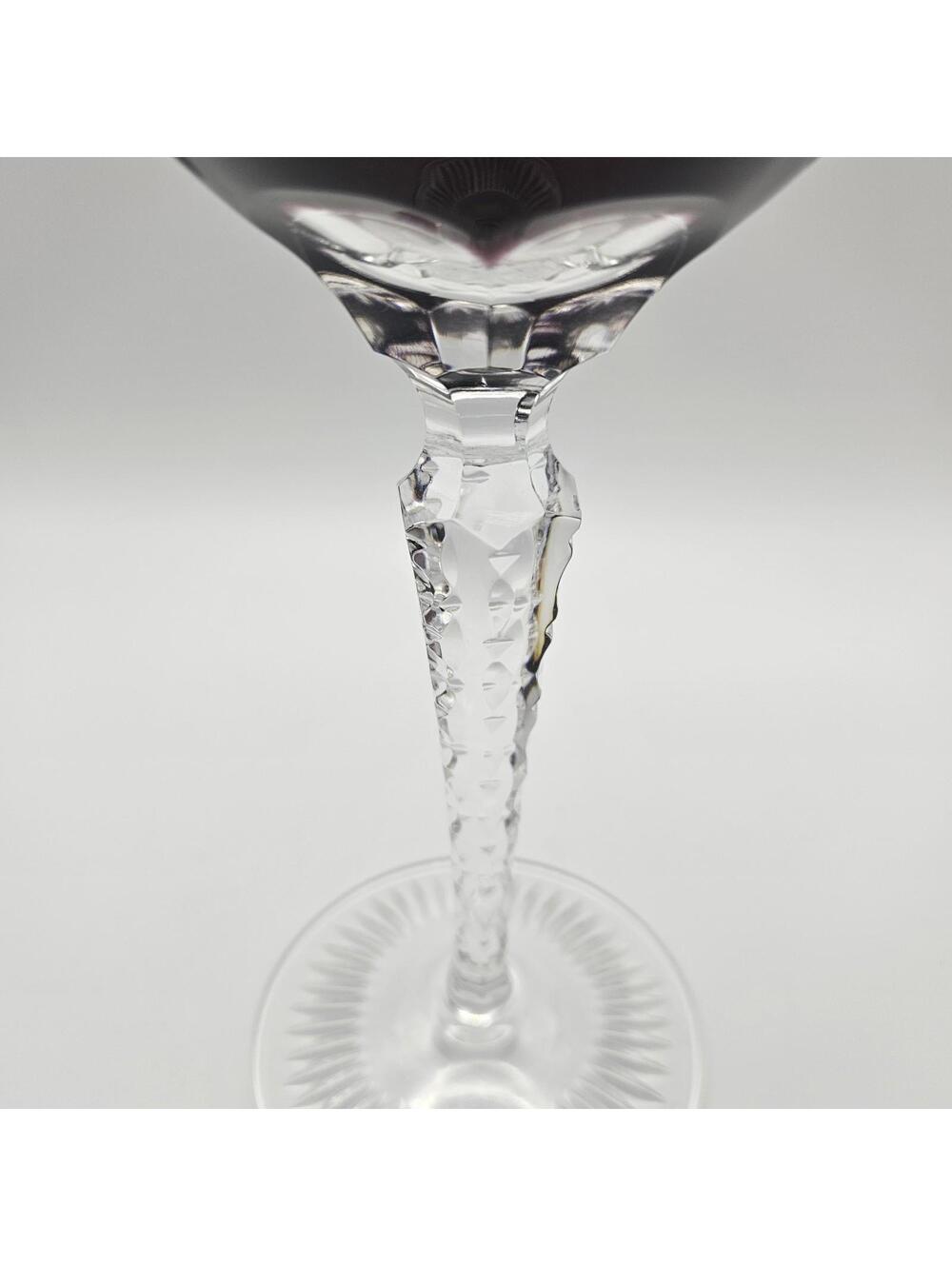 Vntg Nachtmann Traube Cordial Crystal Purple Amethyst Cut To Clear Glass 6 7/8" - Picture 6 of 11